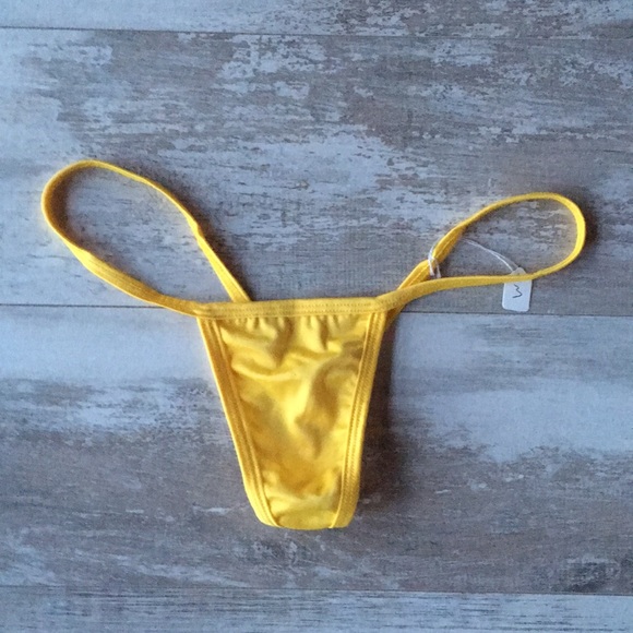 NWT HANDMADE YELLOW THONG, SIZE M - Picture 1 of 2